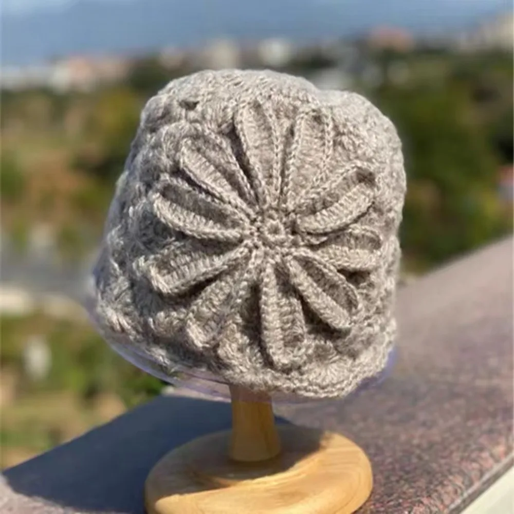 الحلو الدانتيل زهرة جوفاء تو كاب الرجعية الفني البطيخ الجلد قبعة الجوف خارج اليدوية باوتو قبعة الشعر #2