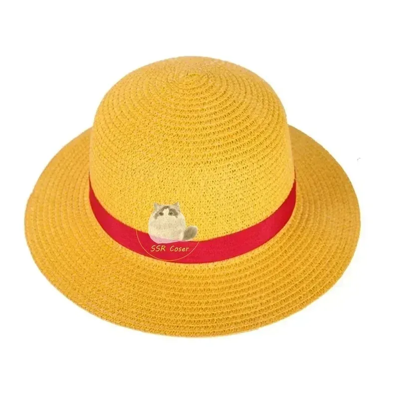 Disfraz de cosplay de CyAnime Luffy, kimono de cosplay de mono de Wano Country para hombres adultos, sombrero de cárdigan rojo, Halloween olímpico