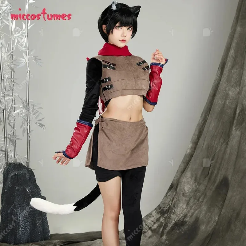 

25COSMiccostumes Women's Izutsumi Cosplay Costume Short Top and Vest with Apron and Pants