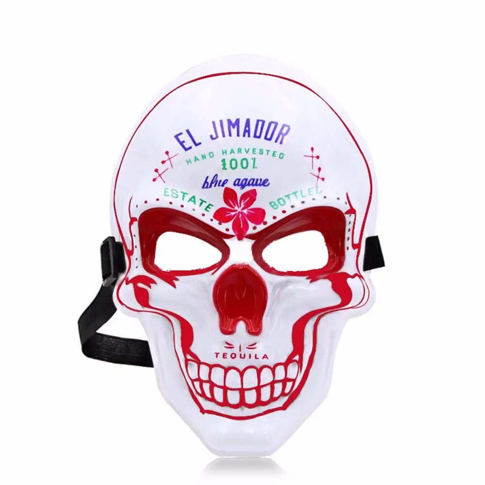 Plastic EL Dedicated Skeleton Anime Mask Headwear Skull Party Props Party Mask Props Cosplay Mask Horror Mask