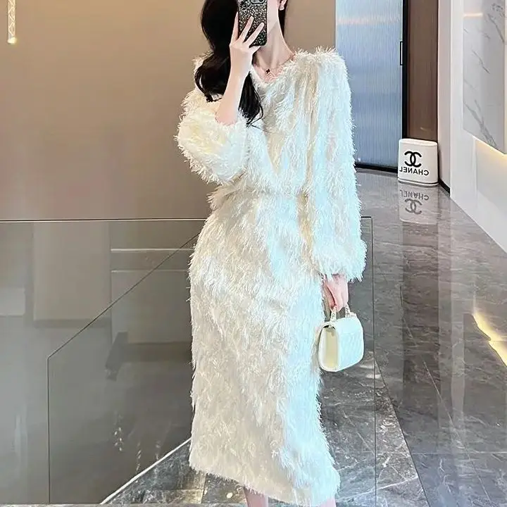 Top Skirt Two-Piece Set Lazy Little Fragrance French Style 2024 Fairy Spirit Glutinous Fringe Elegant Lady Suit