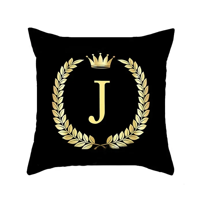 Peach Velvet Polyester Gold English Letter Printing Bay Window Decoration Pillow Cushion Cover Home Hotel Sofa Bed Cushion Cover