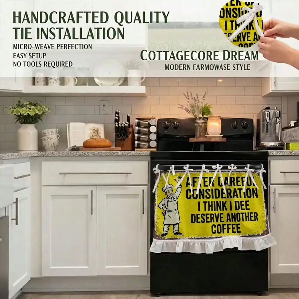 Kitchen Apron Funny Cartoon Chef Quote Pattern Multifunctional Protective Curtain, Suitable for And Stove Cover, Cabinet Protection Board, Appliance Decorative Cover, Country Cottage And Daily Kitchen Decoration, Heat Resistant Shield