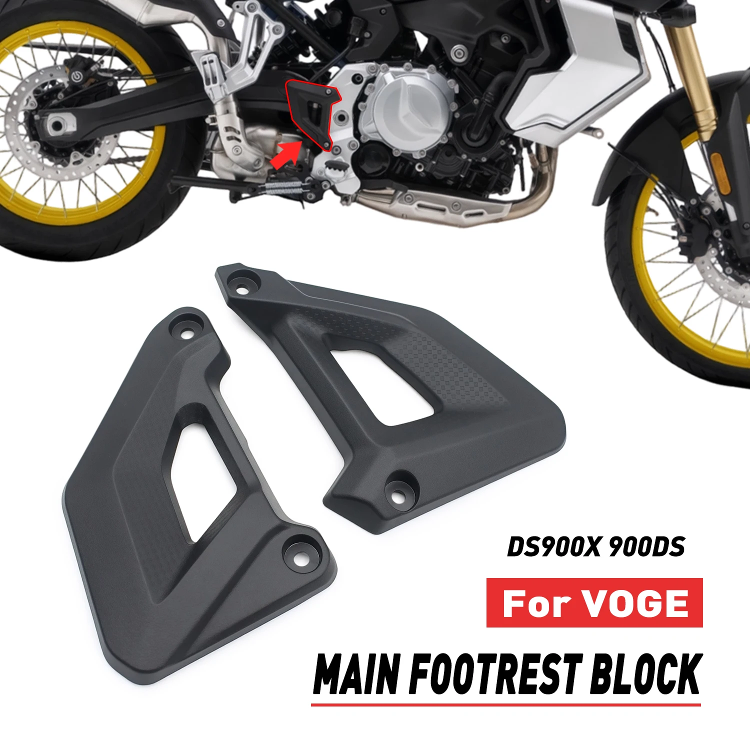 Für LONCIN Für VOGE DS900X 900DS DS 900X Links Rechts Hauptfußrastenblock Motorrad Fußpedalblöcke Pedalstützen Zubehör