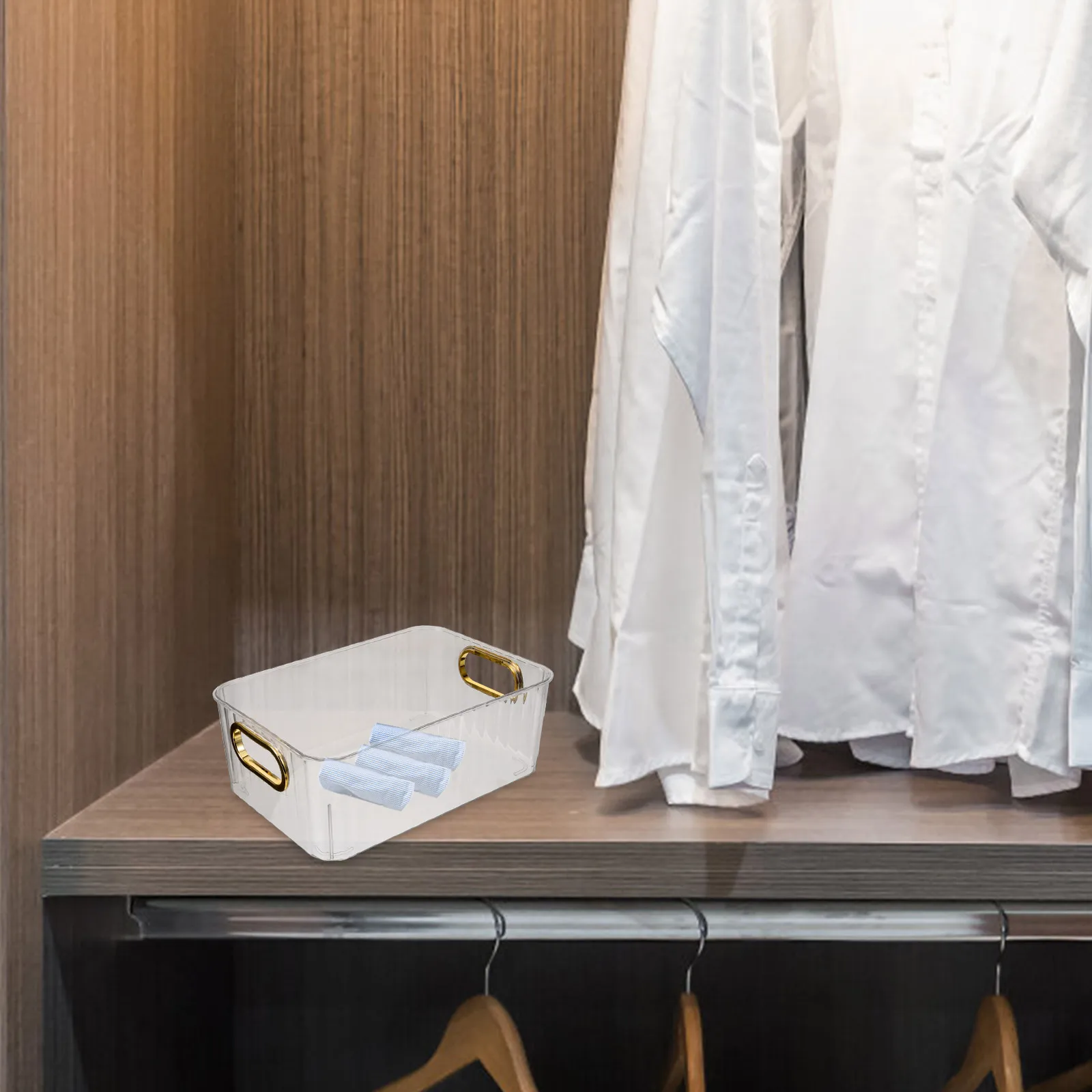 

Clear Plastic Storage Box Small White Smooth Polishing Bedroom Bathroom Closet Underwear Socks Panties ganizer Strong