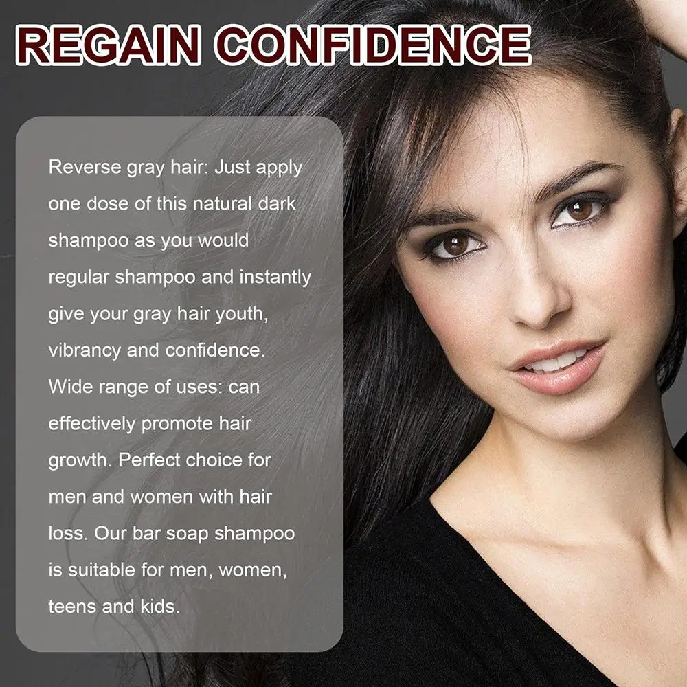 Regina-Shampooing colorant pour cheveux gris et blancs, barre de réparation, colorant pour le visage, revitalisant naturel, organique, Q3I1