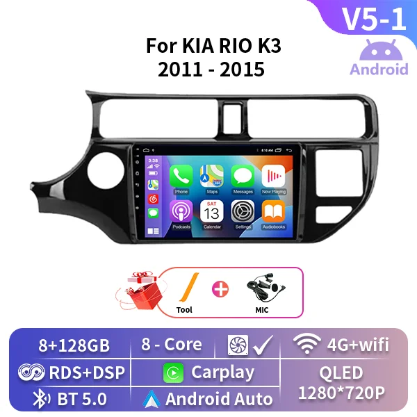 Android 15 autoradio voor KIA K3 RIO 2011 2012 2013 2014 2015 Carplay multimediaspeler stereo navigatie GPS 4G Wifi 2 Din