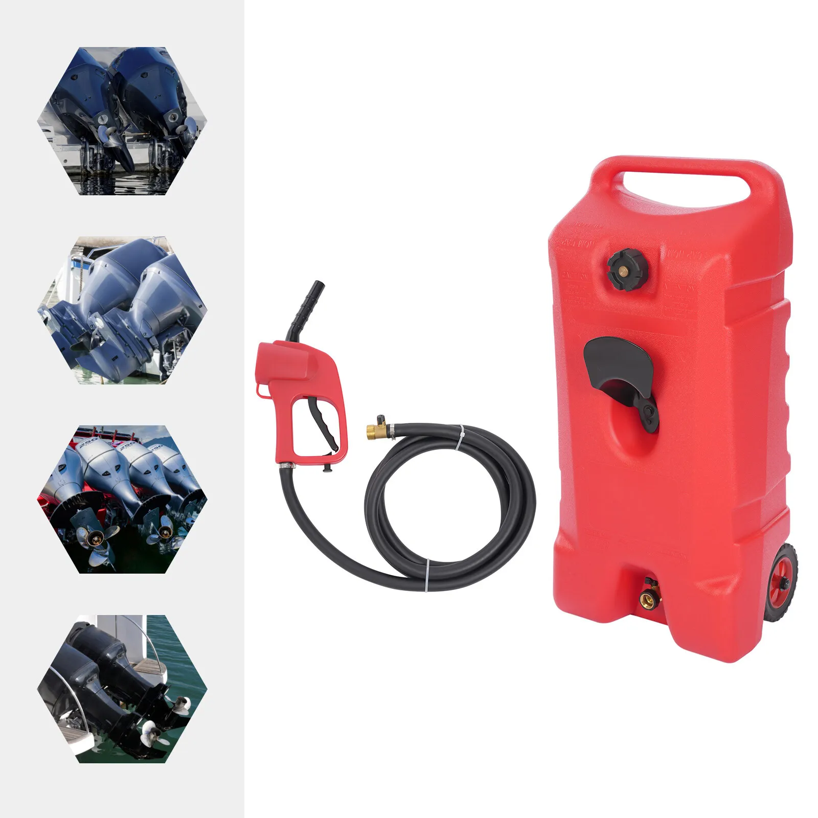 

Boat Fuel Tank 53L Outboard Fueling Gasoline Tank Portable 14Gal for Mariner Red Enhanced Durability