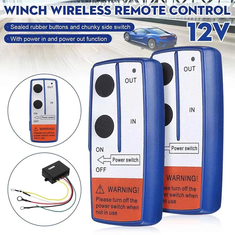 

12V Car Wireless Winch Electric Remote Control Switch With Manual Transmitter For Jeep Truck ATV SUV Vehicle Trailer