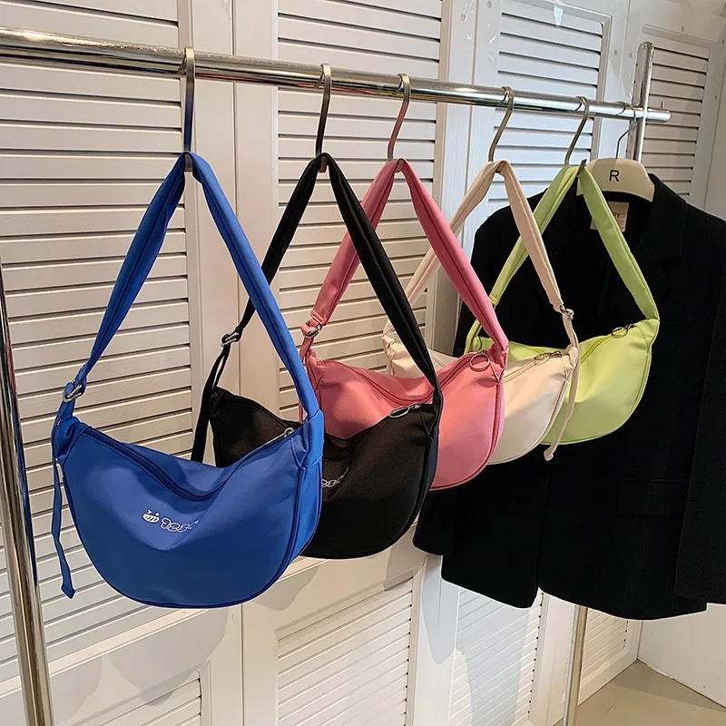 Bolso de mano bonito de Color caramelo para mujer, bolso de hombro de lujo de diseñador, bandolera minimalista elegante, bolso escolar de gran capacidad