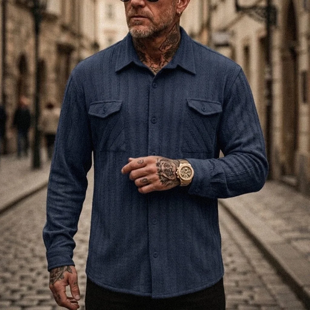 2026 European-Style In-Stock Spring And Autumn Light Jackets,  Station Men's Shirts, Cardigan Tops, High-Elastic