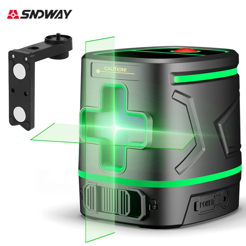 

SNDWAY Laser Level Self-leveling Laser Leveler Green Beams Laser Horizontal & Vertical Cross-Line Magnetic Base Lithium Battery