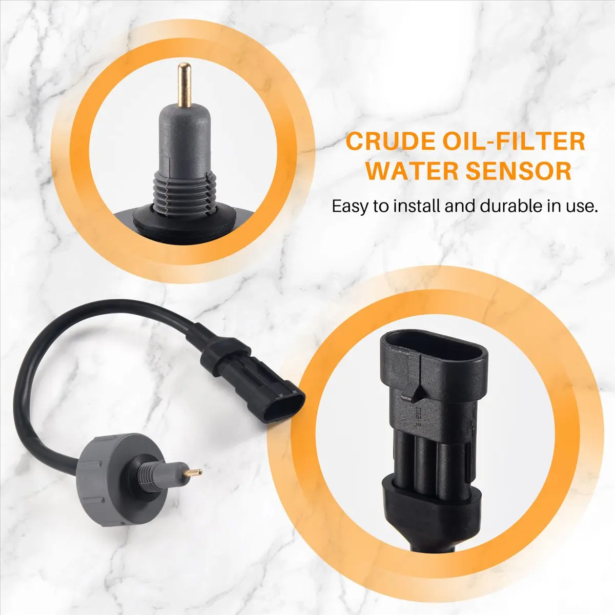 #72I for Hyundai Santa Fe 03-05 Tucson 04-10 Crude Oil-Filter Water Sensor,For kia Sensor,(Black)