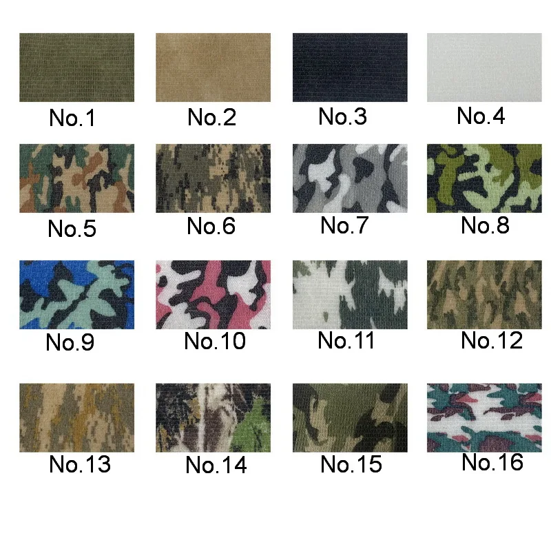 5 Pcs Nonwoven Camo Wrap Tape Elastic Bandage Self-adhesive Sport Thumb Finger Tape vet Wrap Bandage Medical Scotch Camouflage