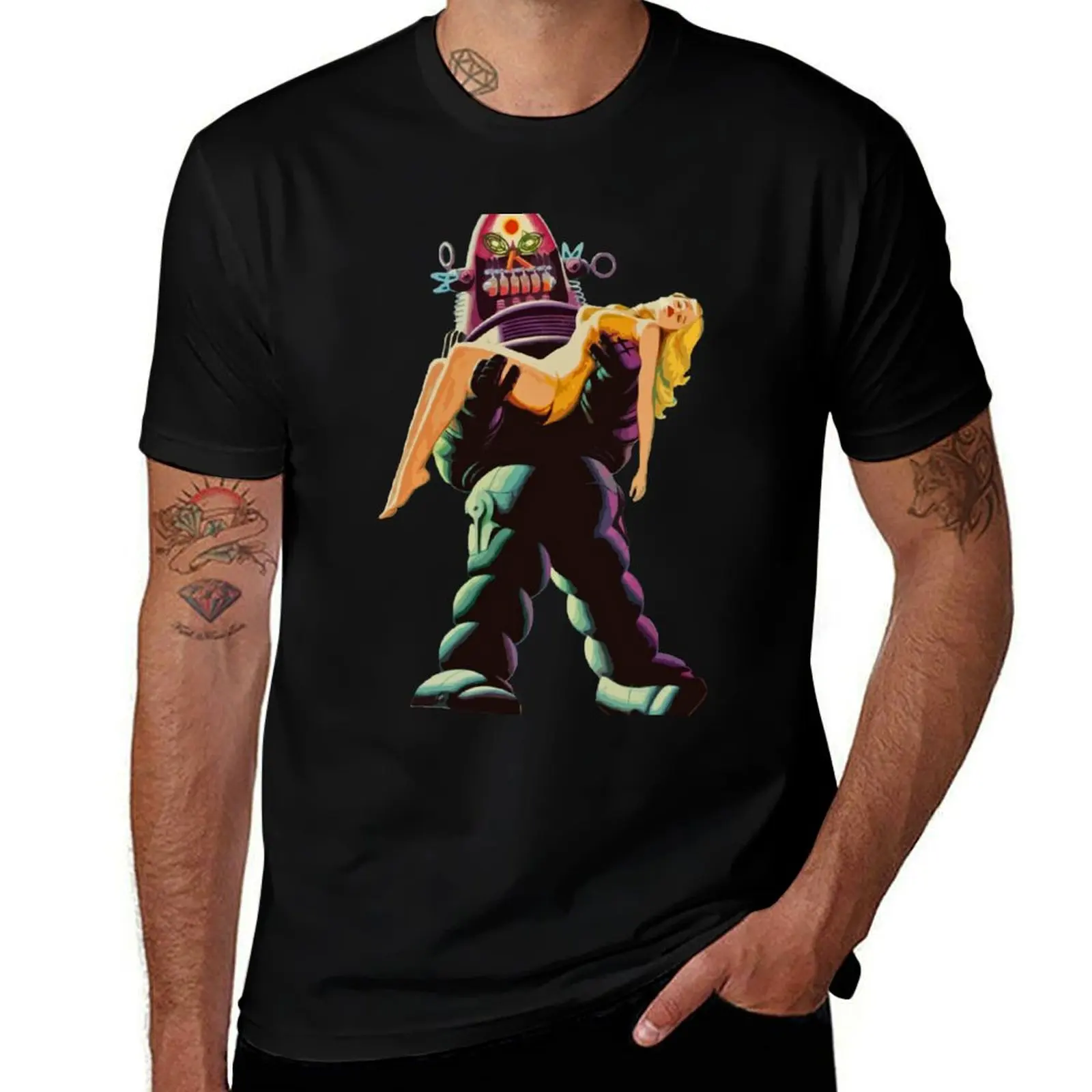 Robby the Robot T-Shirt basketball graphic tees Man t-shirt tee shirts for men