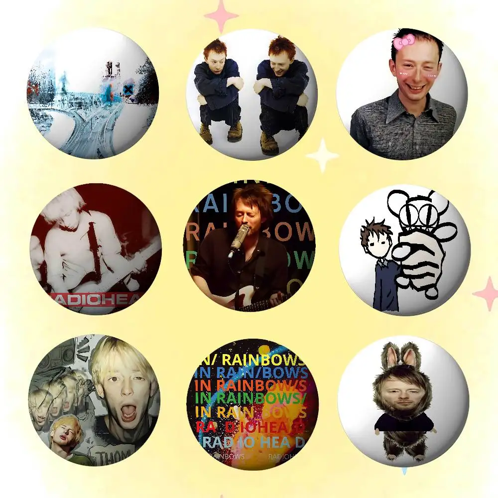 Cute R-Radioheads-R-Rock Band Enamel Pins Handmade Round Brooch L Killer Yagami Light Cosplay Badge Backpacks Jewelry Gifts