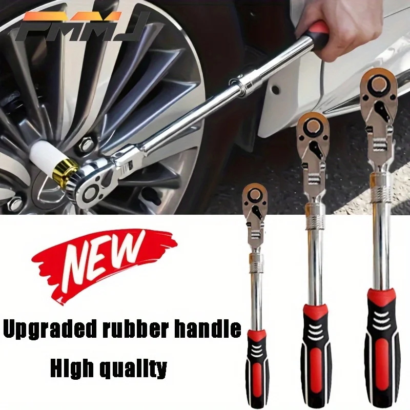 

Swivel Head Ratcheting Wrench with Telescoping Handle & Quick Release - Bidirectional Gear for Effortless Auto Repair