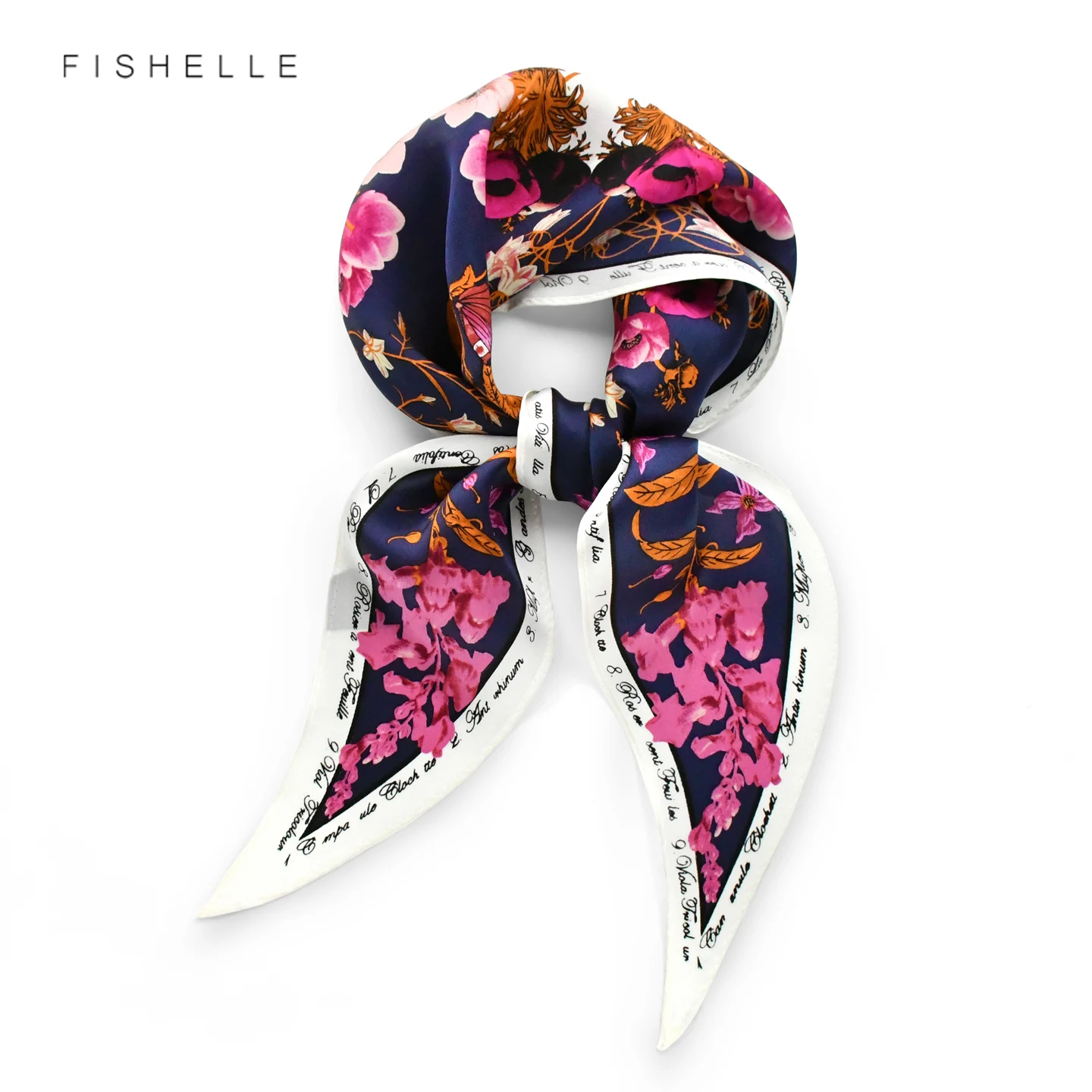 Diamond Shaped Scarf 100% Natural Silk Small Scarf Floral Shawl Women Wrap Soft Neckerchief Tie Luxury Gift