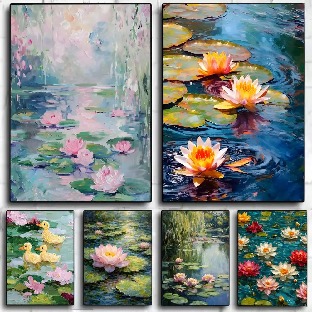 Impressionist Artwork Water Lilies Poster Wall Art Print Decorative Mural Home Decor Gift Unframed