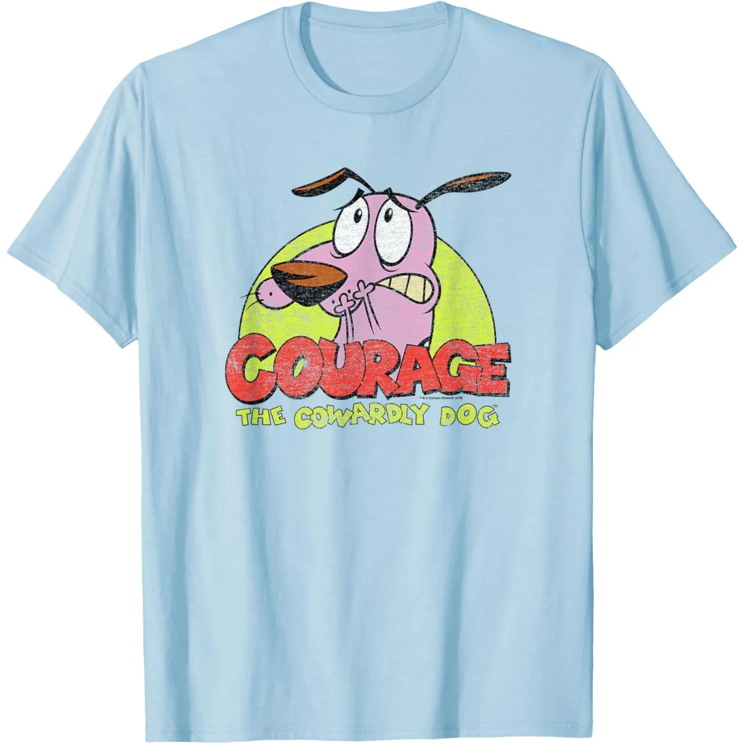 

Courage The Cowardly Dog Graphic T-Shirt Men Breathable Crew Neck Short Sleeve Tee