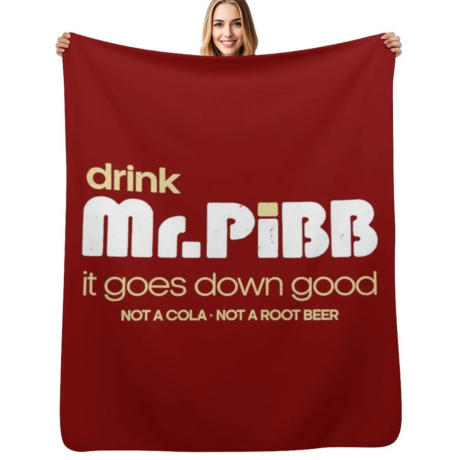 

Drink Mr Pibb // Vintage 80s Distressed Style Throw Blanket Quilt For Sofa Thin Summer Beddings Fashion Sofas Blankets