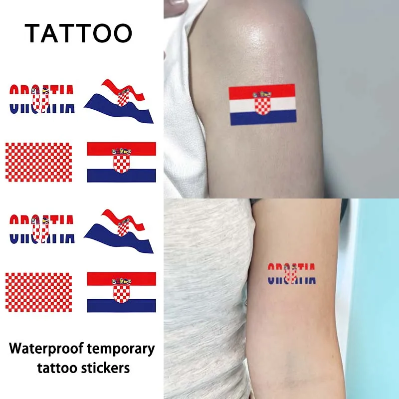 

Croatia Flag Temporary Tattoo Sticker, Long-lasting Waterproof, Realistic Non-reflective Fake Tattoo, for Men and Women