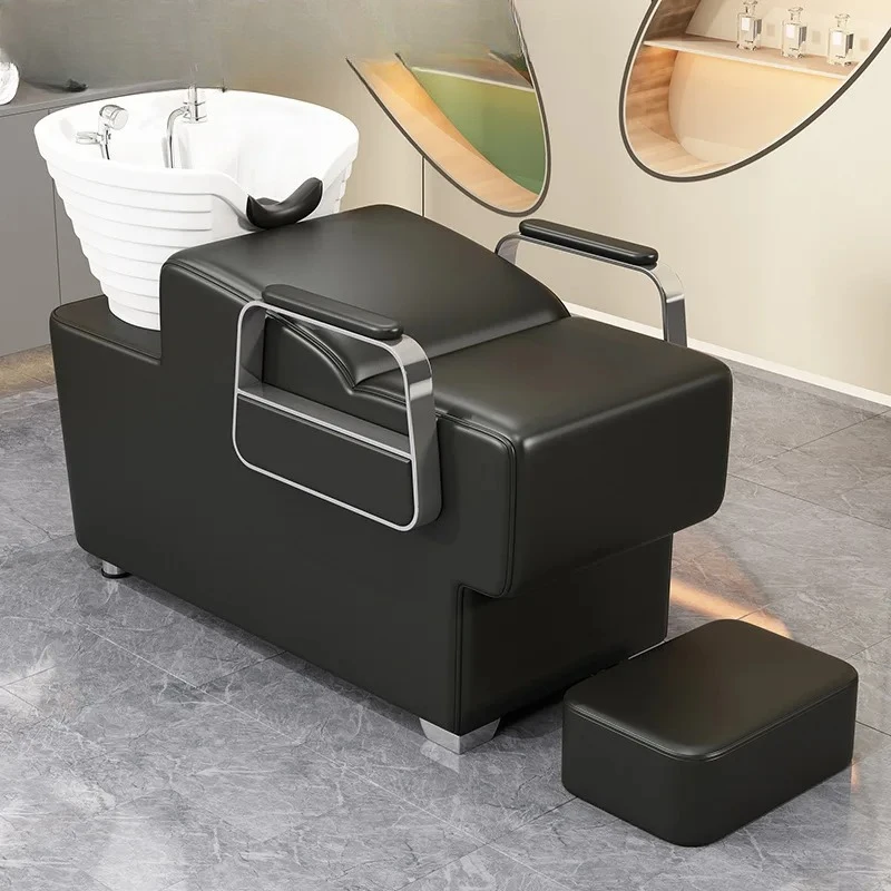 

BShampoo and hairdressing semi-reclining bed high-grade ceramic basin flushing bed