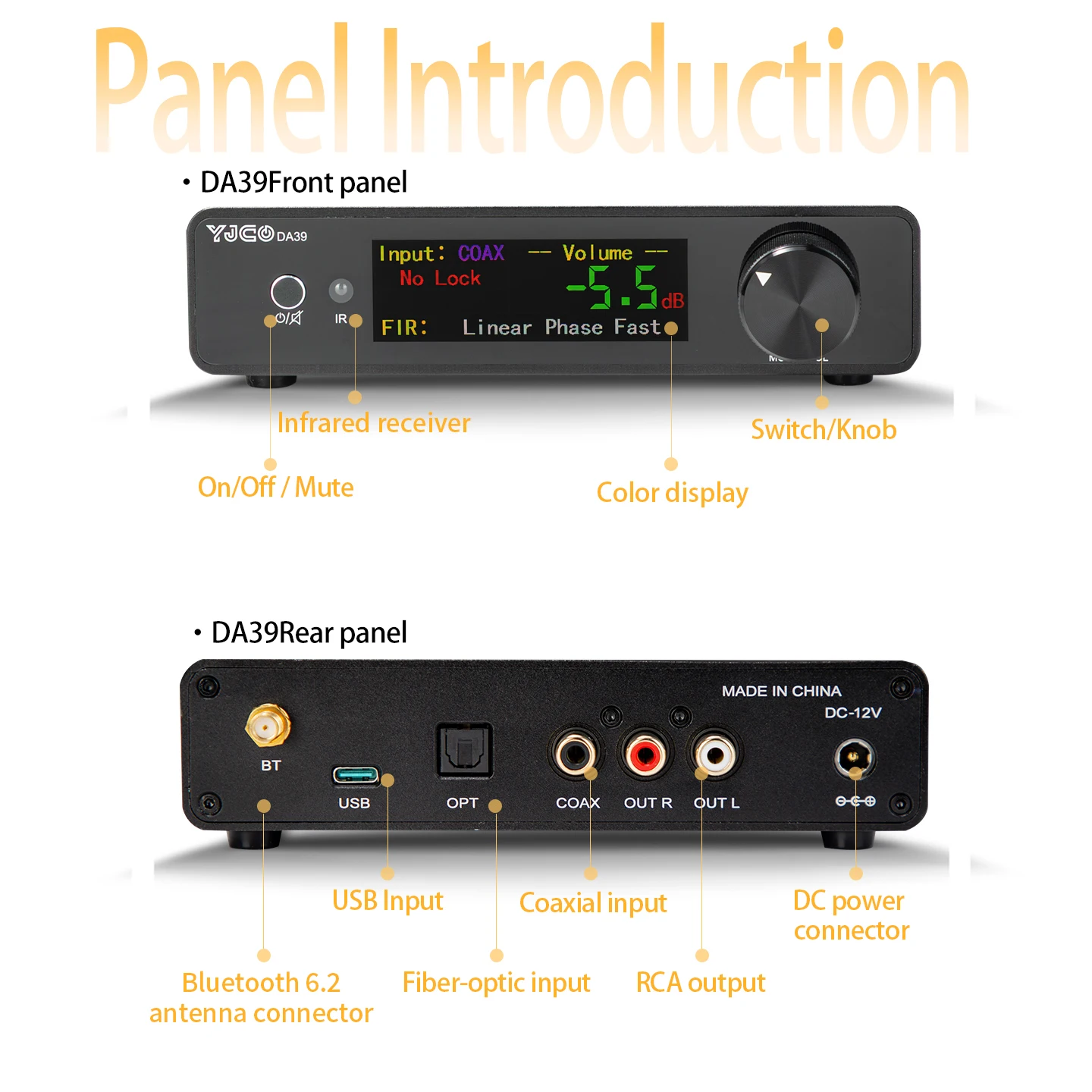 YJCO DA39 High-End DAC Lossles - Dac Usb Coaxial Optical Bluetooth ulasan dan harga
