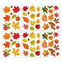 Thanksgiving Fall Leaves Window Clings Window Decals Fall Clings for Glass Window Seasonal Autumn Decoration