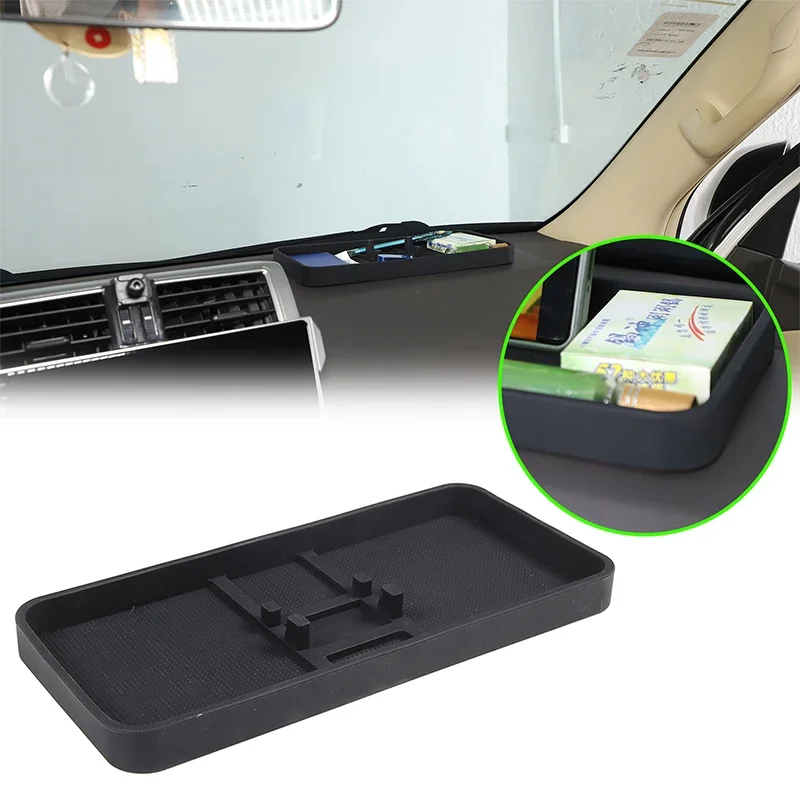 

For Toyota Cruiser Prado 2010-2017 Black Car Dashboard Multi-function Storage Mobile Phone Anti-slip Mat Car Accessories