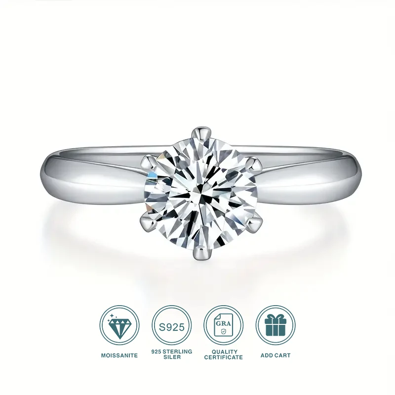 Gra zertifizierter 1-5ct Moissan ite Ring vvs1 Labor Diamanten Solitaire Ring für Frauen Verlobung versprechen Ehering Jewe