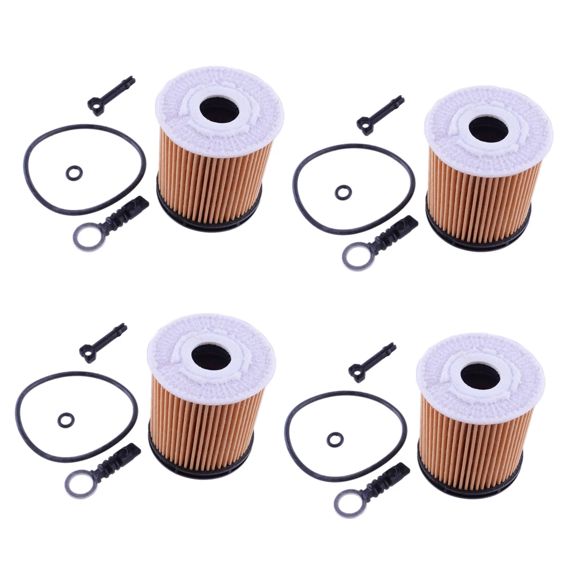 263502M000 4 Sets Car Engine Oil Filter Pack w/Seals Fit for Kia Rio Hyundai Sonata Venue 1.6L 2020