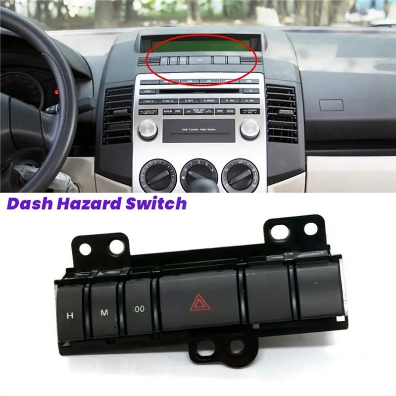 Car Instrument Panel Hazard Switch For Mazda 5 08-2010 CD87-66-170C C29166170C Dash Emergency Light Double Flash Button