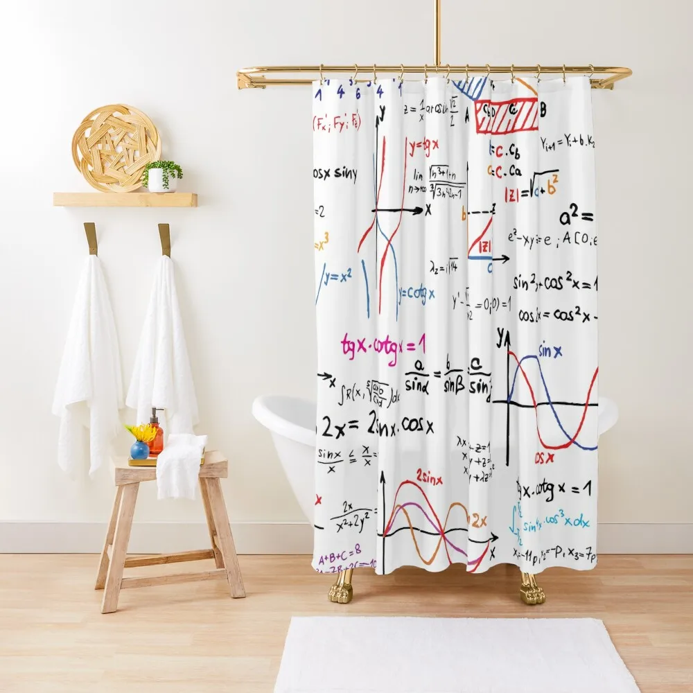 Mathematics Formulas NumbersShower Curtain Set For Bathroom Cover Curtain Shower Curtains Bathroom