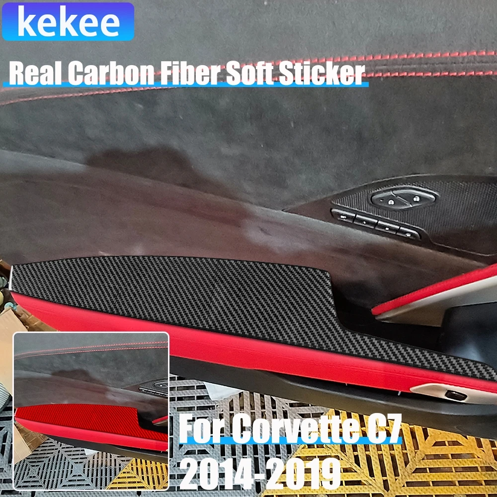 

Настоящее углеродное волокно, автомобильные аксессуары, подлокотник двери водителя, декоративная крышка, мягкая наклейка для Corvette C7 LT1 Z06 ZR1 LT5 2014-2019