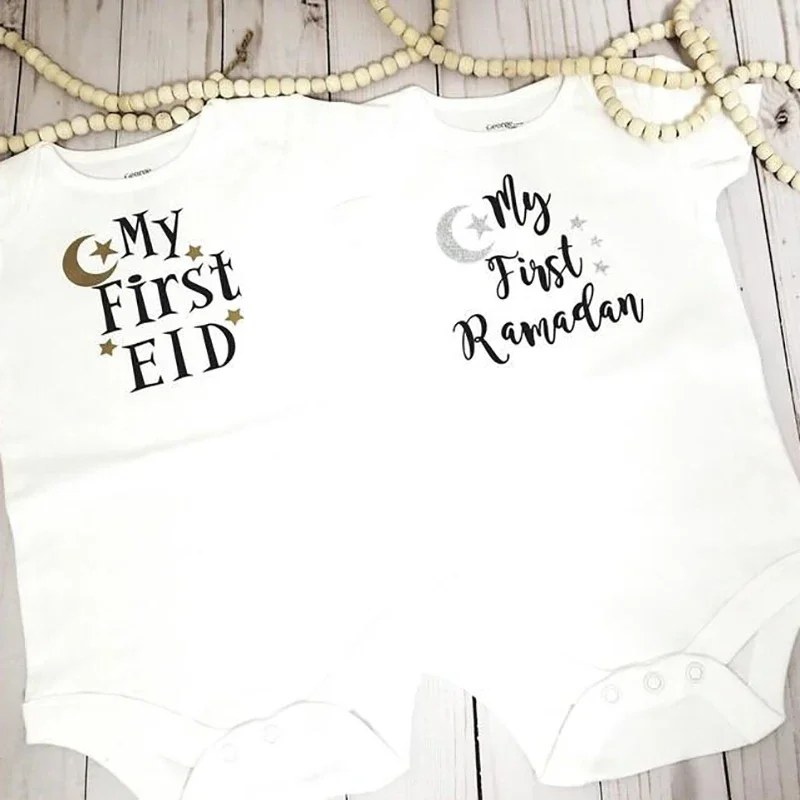 My First Eid Ramadan Mubarak boy girl onesie Bismillah bib Salam hat Al Adha Muslim Islamic Kareem Iftar Party decoration gift