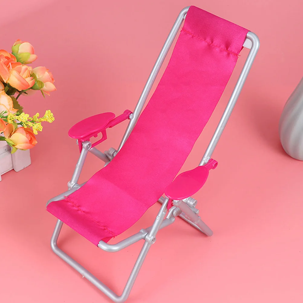 Mini silla de playa plegable en miniatura para casa de muñecas, microadorno de paisaje, accesorios para muebles, 3 uds.