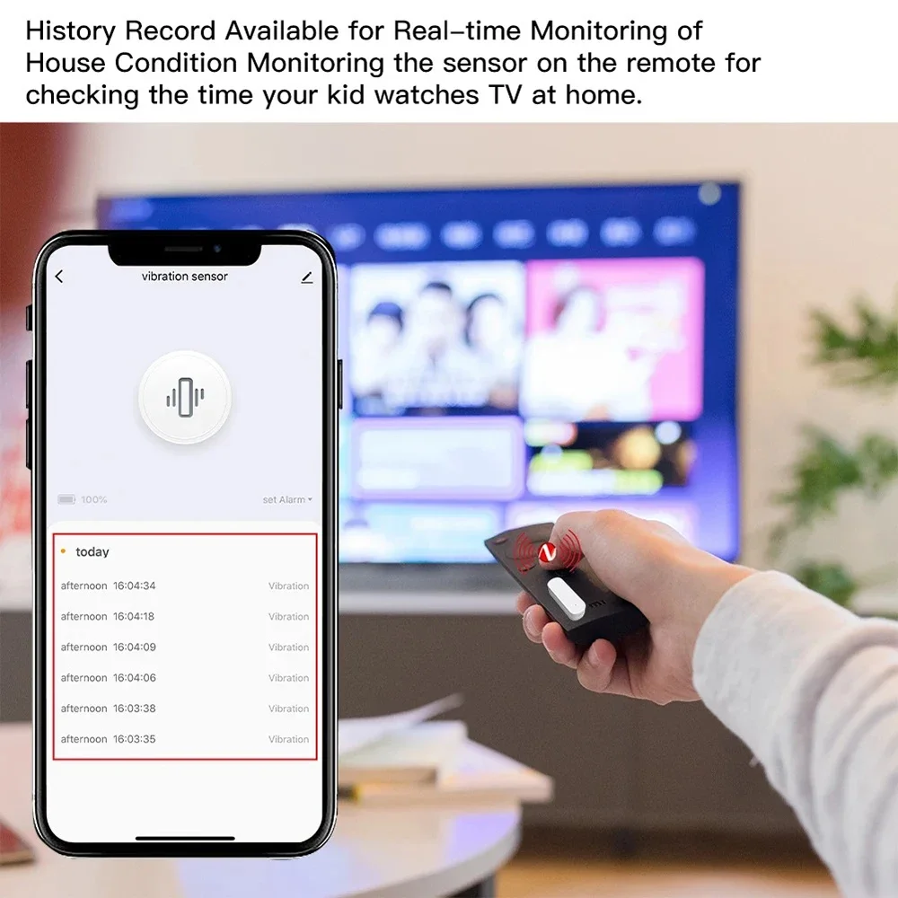 Zigbee Smart Vibration Sensor Window Door Security Tuya Smart Life APP Control Monitor Detection Real-Time Motion Shock Alarm