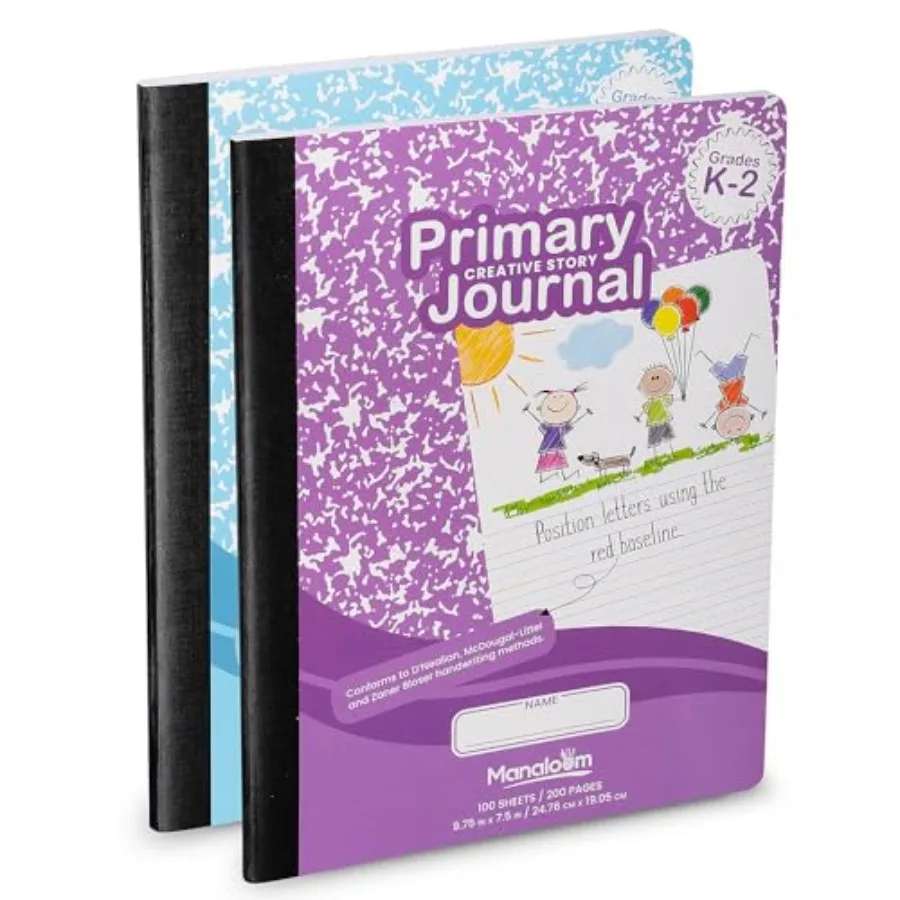 

Primary Journal Grades K-2, Preschool, 1st Grade, Kindergarten Notebooks, Primary Ruled Composition Notebooks for - 9.75″ x 7.5