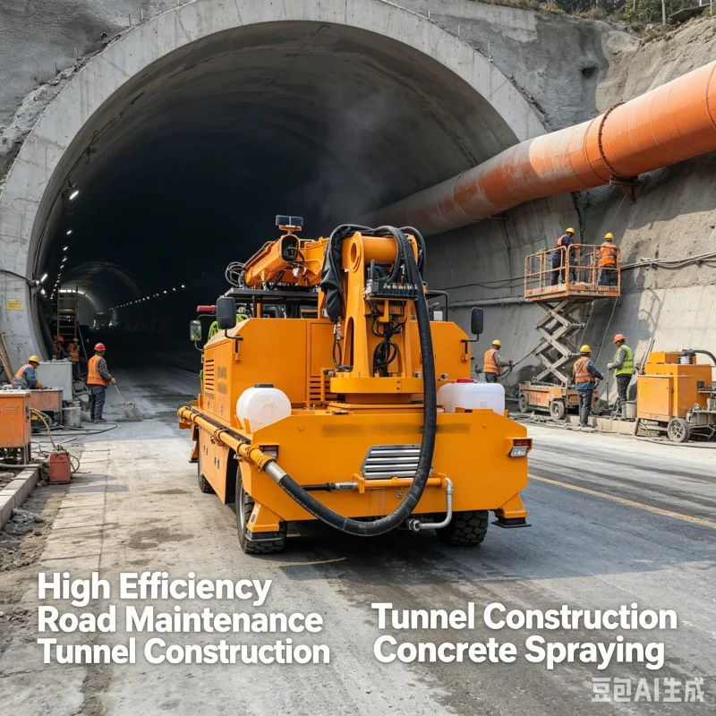 Wet Spray Machine Hydrostatic Drive Shotcrete Concrete Sprayer 103KW Power 14900mm Conveying Distance for Tunnel Core