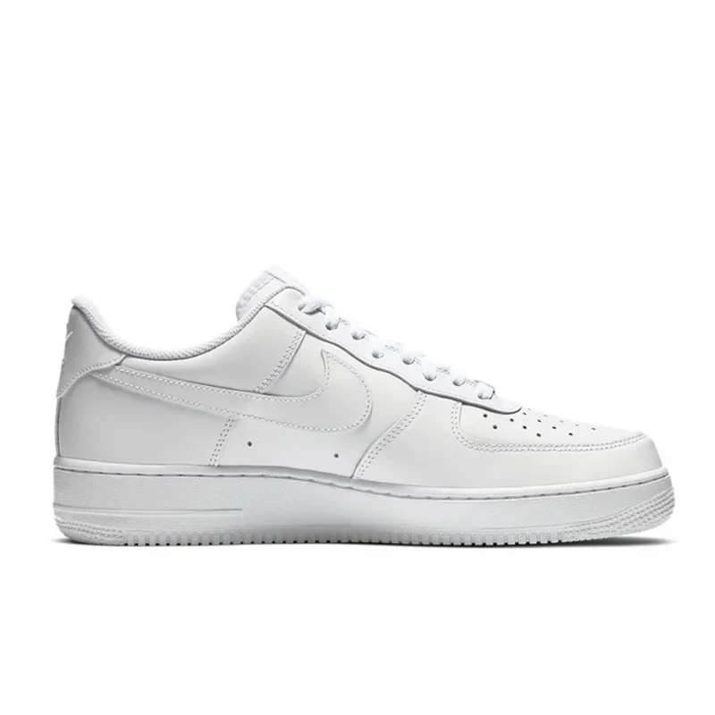 Original Nike Air Force 1 07 Bits for Men and Women, Embarkation Shoes, Classics, All White, Casual Sneakers, Af 1 Sports Zelong