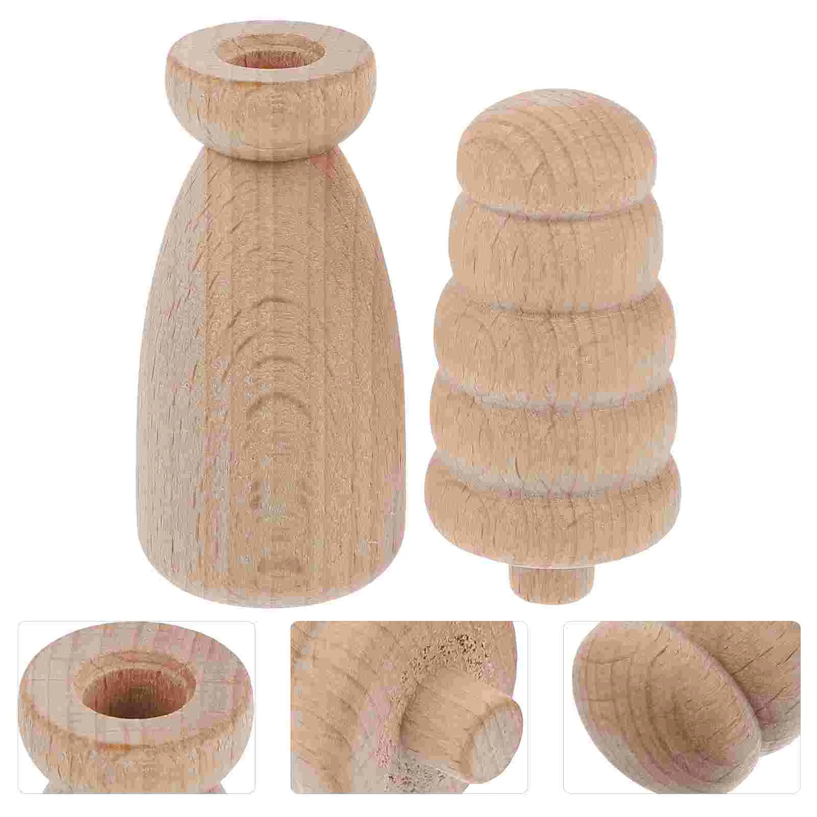 Wooden Puppets for Kids House Dolls DIY Graffiti Unfinished Peg Blank Crafts Unpainted People Child Supplies