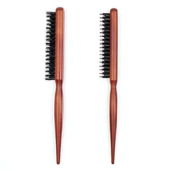 TJavier-Brosses à cheveux en poils de sanglier pour salon professionnel, peigne à ligne fine en bois, extension de brosse à cheveux, outils de coiffure bricolage