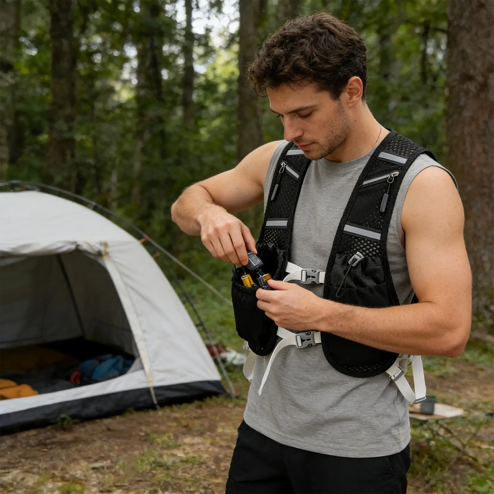 Runners Vest Breathable Lightweight Comfort Backpack Running Chest Pack For Hiking Gym Cycling Jogging Outdoor Biking Mountain