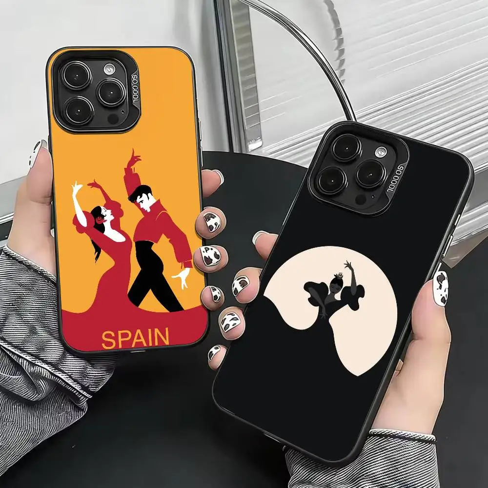 

Flamenco Phone Case For iPhone 17,16,15,14,13,12,11 Plus,Pro Max,XS,Colorful Silver Phone case Funda Cover