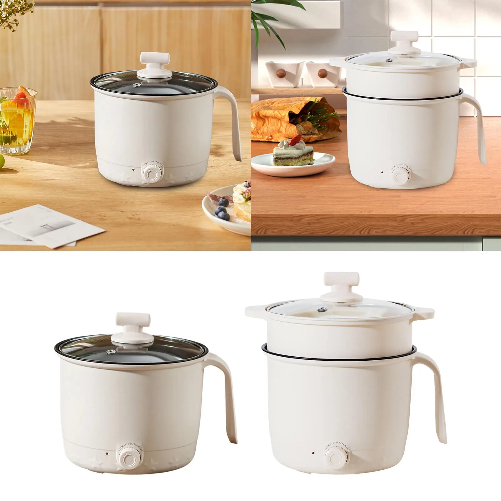 Мини-горячая кастрюля с антипригарным покрытием и ручкой, 2-ступенчатая электрическая сковорода для жарки суп-стейка