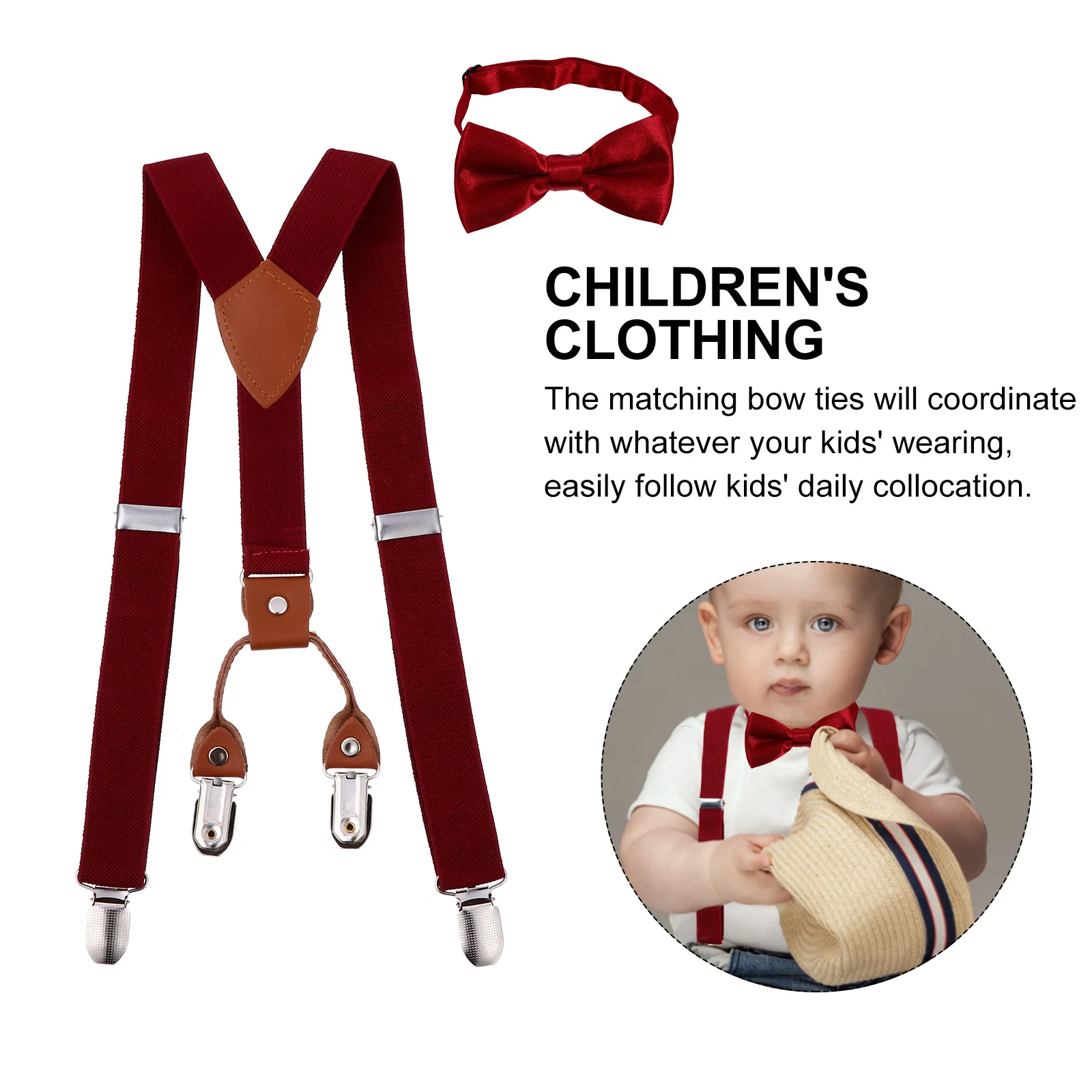 1 مجموعة أطفال الحمالات ربطة القوس فيونكة قابل للتعديل 4 مقاطع مريحة عالية الجودة المشابك المعدنية مهرجان حفلة الاستخدام اليومي هدية #2