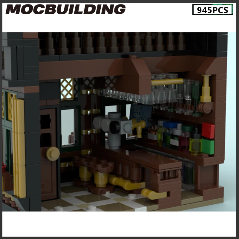 Moc Bausteine Stadt architektur Stadt Pub Sammlung Modell Straßen ansicht kreative Spielzeuge DIY Montage Ziegel Weihnachts geschenke