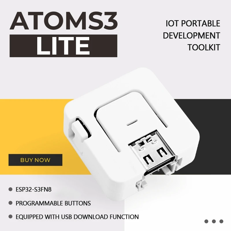 

M5Stack AtomS3 Lite ESP32-S3 Programmable Controller with USB Download Function Embedded IoT Application IoT Portable Toolkit