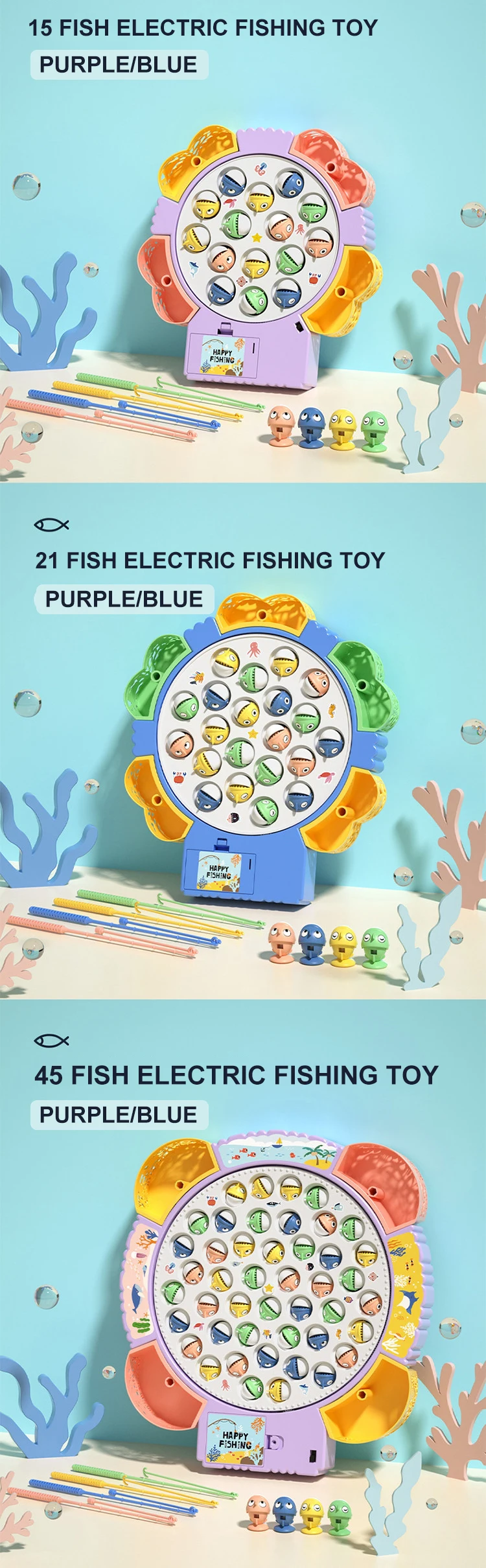 Magnetischer rotierender Angelspielplatte – Angelspielzeug mit Musik zur Entwicklung der Hand-Auge-Koordination für Kinder, Weihnachts- und Geburtstagsgeschenke – Detail 9